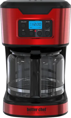 Miniatura 3 de Better Chef Cafetera programable de 12 tazas Ajuste de 1-4 tazas Pausa automática para servir 2 horas de mantenimiento del calor Filtro