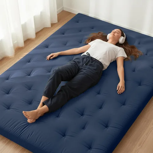 Miniatura 12 de ZonLi Colchón de Futón Japonés para Suelo Tamaño Individual de 75" x 39", Funda 100% Algodón 2.5" Engrosado, Colchón Tatami, Almohadilla Plegable