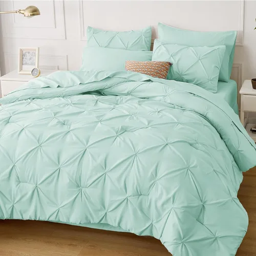Miniatura 59 de Bedsure - Juego de edredón tamaño matrimonial verde azulado - Juego de ropa de cama tamaño matrimonial en una bolsa de 7 piezas, juego de cama 14