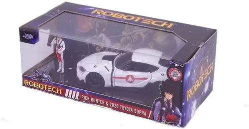 Miniatura 4 de Robotech 1:24 2020 Toyota Supra - Coche fundido a presión y figura de Rick Hunter de 2.75 pulgadas, juguetes para niños y adultos