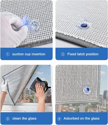 Miniatura 9 de Película reflectante para ventana, película de privacidad totalmente opaca para ventana, barrera radiante impermeable e insonorizada, bloqueo UV