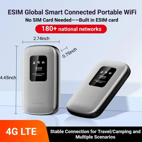 Miniatura 2 de Hotspot móvil portátil 4G LTE WiFi 6 Hotspot WiFi de viaje global Más de 180 países Hasta 48 horas de tiempo de uso Conecta hasta 16