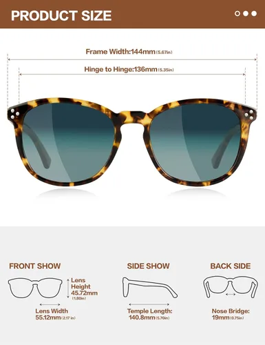 Miniatura 43 de Gafas de sol polarizadas para mujer con protección UV para mujer, a la moda, grandes sombras con marco de acetato BC2110