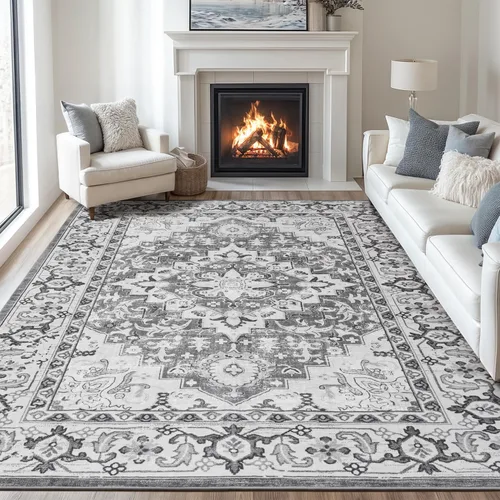 Miniatura 32 de Lofus 8x10 Alfombras de área para sala de estar, alfombra de área lavable, alfombras para dormitorio, cocina, alfombra vintage boho, alfombra suave