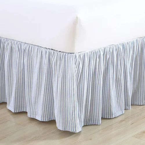 Miniatura 2 de Laura Ashley - Falda de cama individual, tela 100% algodón con una construcción suave y ligera, longitud de caída de 14.5 pulgadas, diseño de ropa
