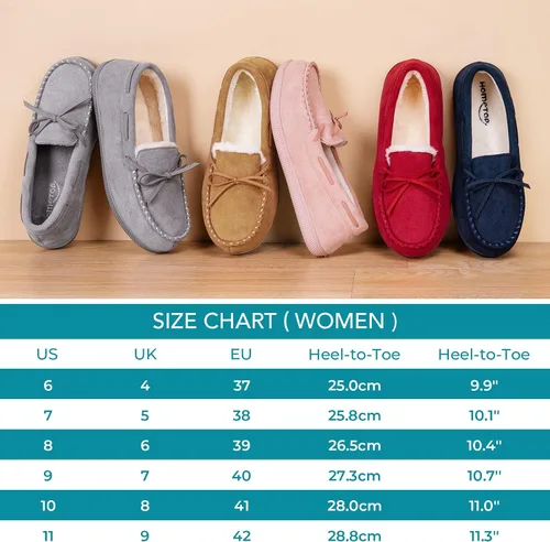Miniatura 6 de HomeTop Mocasines para mujer, pantuflas de espuma viscoelástica para interiores y exteriores, zapatos para mujer