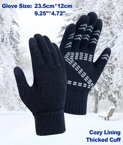 Miniatura 16 de FZ FANTASTIC ZONE Guantes de invierno para hombre, cálidos, térmicos, suaves, de lana, para pantalla táctil, para mujer