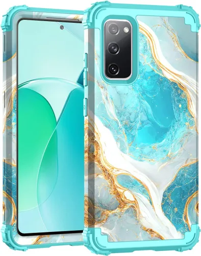 Miniatura 37 de Hocase Funda para Galaxy S20 FE 5G, Protección resistente a prueba de golpes, goma de silicona suave + parachoques de plástico duro, funda