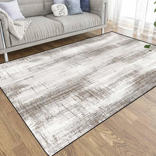 Miniatura 38 de TOMWISH - Alfombra abstracta pintada a mano en blanco y negro con pintura dorada, sala de estar, dormitorio, decoración de suelo, alfombra