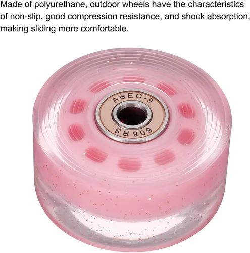 Miniatura 4 de PATIKIL Roller Skate Wheels with Bearings, Quad Skate Replacement for Double Row Skate Skateboards Indoor or Outdoor 2-Rosado