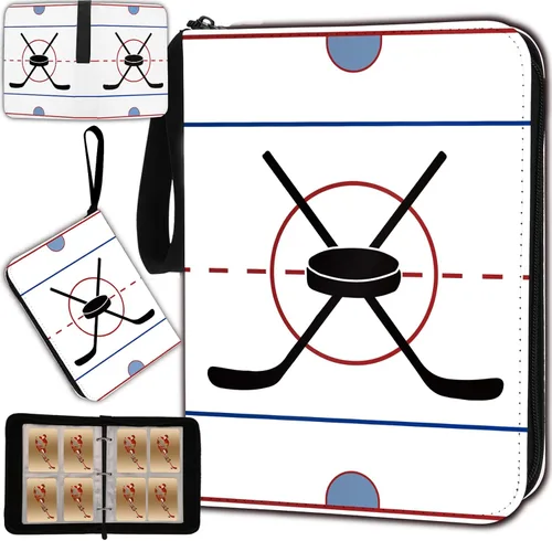 Carpeta de tarjetas de hockey con fundas de 400 bolsillos, tarjetero de hockey para tarjetas intercambiables, organizador de carpetas de álbumes de