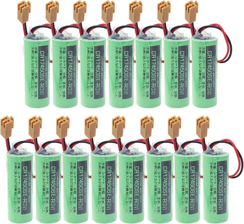 (15 unidades) 3V 2500mAh CR17450SE-R PLC Batería de litio con enchufe para FANUC A98L-0031-0012 Sistema CNC no recargable