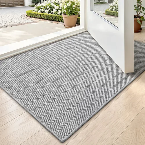 Miniatura 24 de LUMI Tapete ultradelgado para puerta de interior de 17 x 30 pulgadas, tapete de entrada antideslizante, tapete de perfil bajo, tapete de diseño