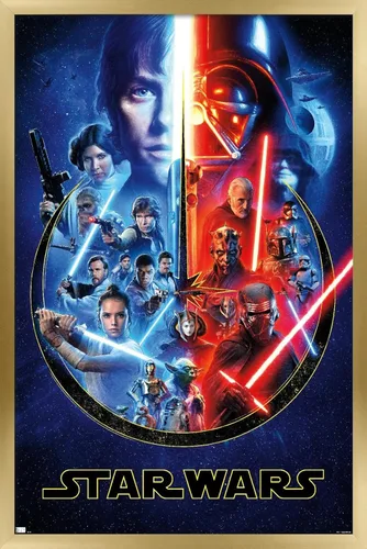 Miniatura 14 de Trends International Star Wars - Póster de pared Skywalker Saga, 14.725 x 22.375 pulgadas, versión enmarcada de madera de granero