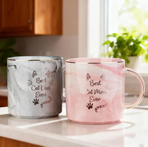 Miniatura 5 de Mecai Regalos para mamá de gato para mujeres, taza de café con texto en inglés "Best Mom Ever", ideas divertidas de regalo de Navidad para amantes