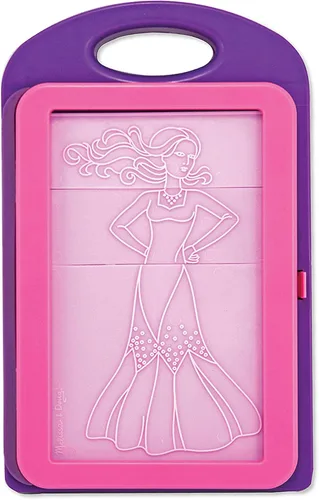 Miniatura 5 de Kit de actividad Melissa & Doug, diseño de moda arte, 9 Platos doble cara sobar, 4 lápices, crayón