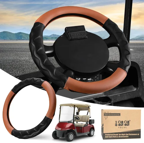 Miniatura 10 de 10L0L Fundas para volante de carrito de golf de 13 pulgadas para EZGO TXT&RXV, funda antideslizante de microfibra mejorada con piel sintética
