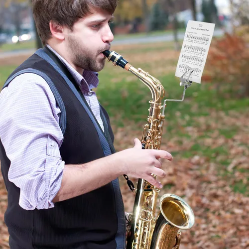 Miniatura 8 de Vaguelly Carpeta de puntuación de saxofón, soporte portátil para saxofón alto tenor para practicar principiantes banda de música