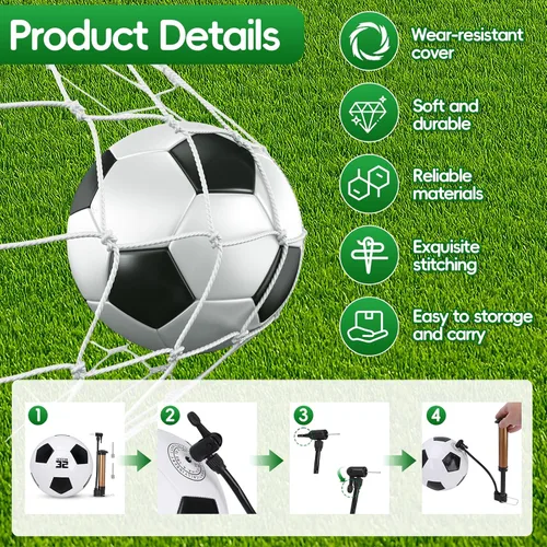 Miniatura 3 de Regalos de operación de Navidad, paquete de 12 pelotas de fútbol a granel, incluyen pelotas de fútbol de tamaño 5 desinfladas con bombas con agujas