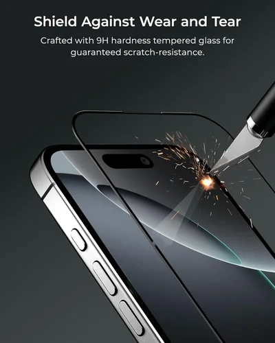Miniatura 5 de iOttie Terra - Protector de pantalla de vidrio templado para iPhone 16, grado militar, dureza 9H, inastillable, resistente a los arañazos