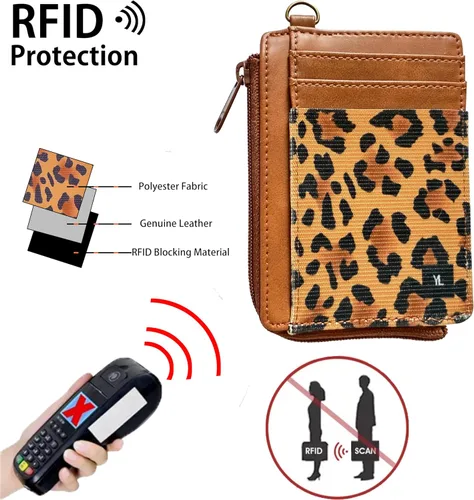 Miniatura 2 de Cartera para tarjetas de crédito para mujer, con bloqueo RFID, delgada, pequeña, minimalista, tarjetero con ventana de identificación