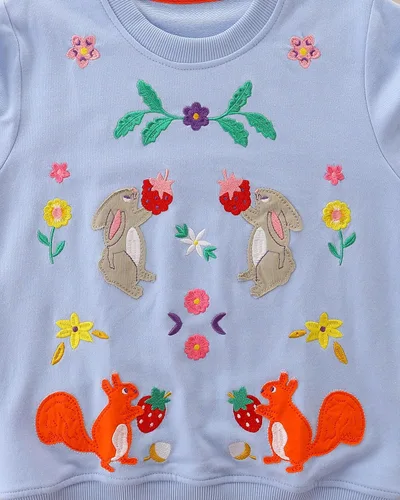 Miniatura 3 de HILEELANG Sudaderas de algodón para niña, estilo casual, cuello redondo, manga larga, suéter