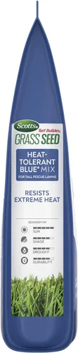 Miniatura 11 de Scotts Turf Builder Semillas de césped resistentes al calor, variedad Blue Mix para céspedes de festuca alta con fertilizante y mejorador de suelo