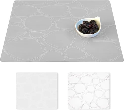 Miniatura 37 de Modern-Twist Mantel individual rectangular de silicona de 14 x 16 pulgadas, 100% silicona de grado alimenticio, estampado Asawa en niveles, paquete