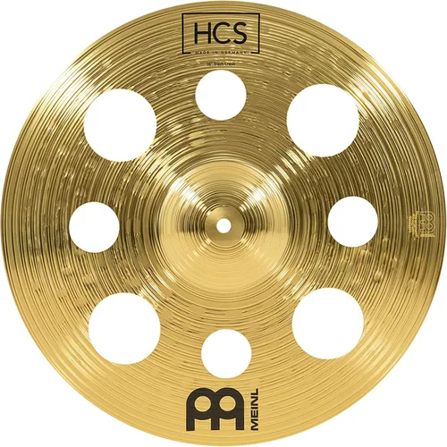 Meinl 16” / 40,6 cm Trash Crash Cymbal con agujeros – Acabado tradicional HCS de latón para set de platillos, fabricado en Alemania, GARANTÍA DE 2