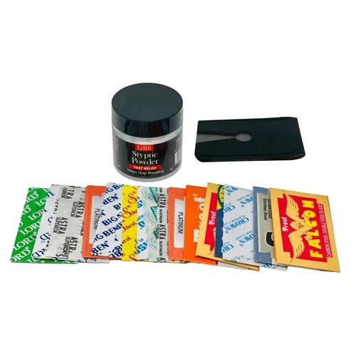 GENTS - Tarro de polvo estíptico para picaduras y cortes, detiene el sangrado al instante, alivia la piel y los poros después del afeitado, paquete