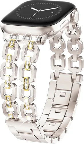Miniatura 21 de WINGLE for Apple Watch Band Women 38mm 40mm 41mm 42mm 44mm 45mm 46mm 49mm Series 11 10 9 8 7 6 5 4 3 2 1 SE 3/2/1, Dressy Band Stainless Steel Chain