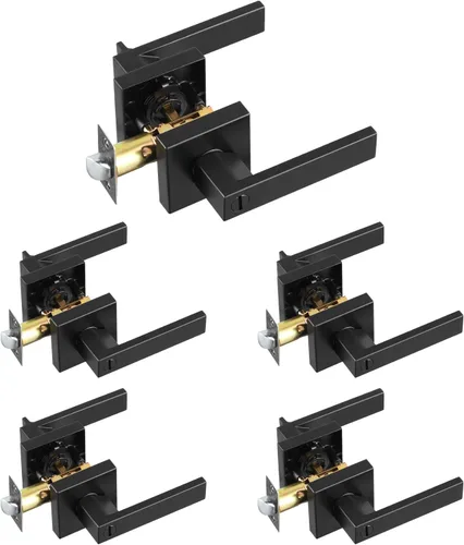 Miniatura 15 de VEVOR Pomo de puerta de entrada con llave, perilla de puerta de níquel satinado con bola redonda, exterior con llave y cerradura de giro de pulgar