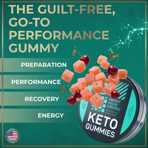 Miniatura 2 de MCT Oil Keto Gummies - Gomitas de colágeno potenciador del metabolismo – Gomitas de energía masticables de energía para preentrenamiento, energía
