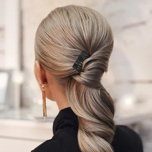 Miniatura 4 de 4 peines laterales para el cabello, pequeños accesorios decorativos para peinar el cabello, pinzas de sujeción fuerte para mujeres (negro, amarillo)