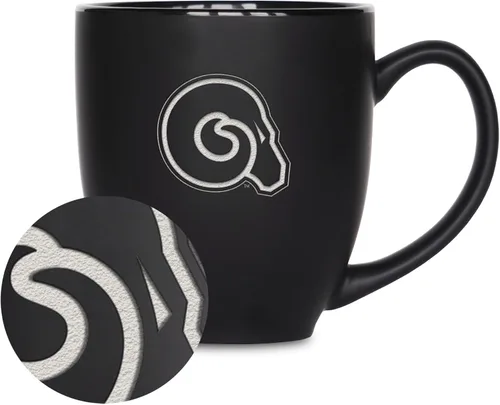 Miniatura 152 de Rico Industries - Taza de cerámica mate negra con grabado láser estándar de 15oz para NCAA (escuelas T & U) - Para bebidas calientes o frías