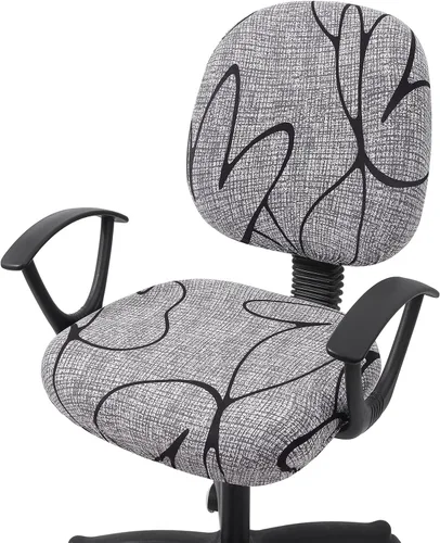 Miniatura 10 de Smiry - Fundas para silla de oficina y computadora con diseño impreso, ajuste elástico, universal, para escritorio, fundas para silla giratoria