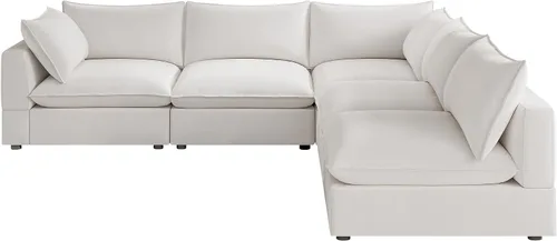 Miniatura 9 de VANOMi Sofá modular seccional, sofá de nube de asiento profundo, cojines ultra cómodos, tapicería suave, funda extraíble, 4 plazas para sala de estar