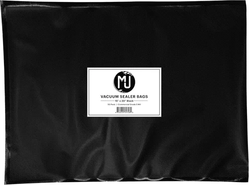 Miniatura 3 de MJ Bolsas selladoras al vacío de grado comercial para almacenamiento de alimentos, Sous Vide Paquete de 50 (11" x 18" 5 mil, negro y transparente)