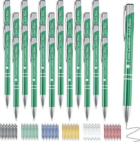 Miniatura 28 de Bolígrafo personalizado, 1 unidad, bolígrafo personalizado con logotipo de mensaje de nombre comercial grabado, tapa de clic de tinta negra, regalo