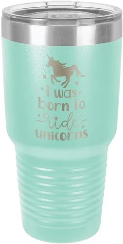 Miniatura 21 de I Was BORN TO RIDE UNICORNS Grabado vaso de 325 ml, grabado con láser, taza de viaje de acero con recubrimiento en polvo, libre de BPA, con camello