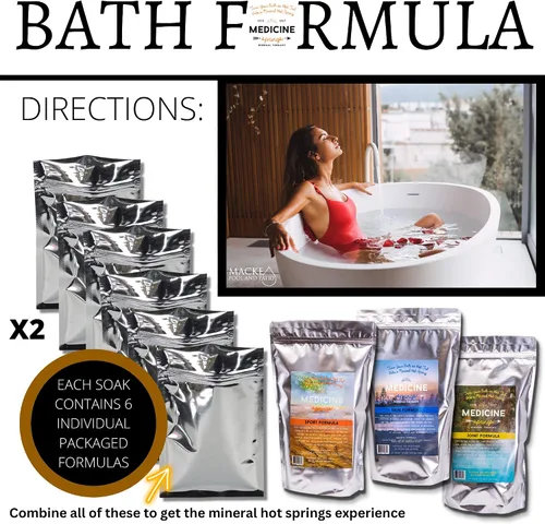 Miniatura 3 de Medicine Springs - Bañera de terapia mineral para la piel (2 remojos) Minerales del Mar Muerto, colección de remojo de aguas termales para curación