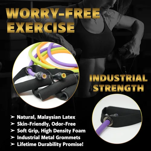 Miniatura 4 de Conjunto de Bandas de Resistencia para Hombres, Mujeres, Ejercicio y Entrenamiento. Bandas de Fitness para Trabajo de Piernas y Bíceps. Bandas