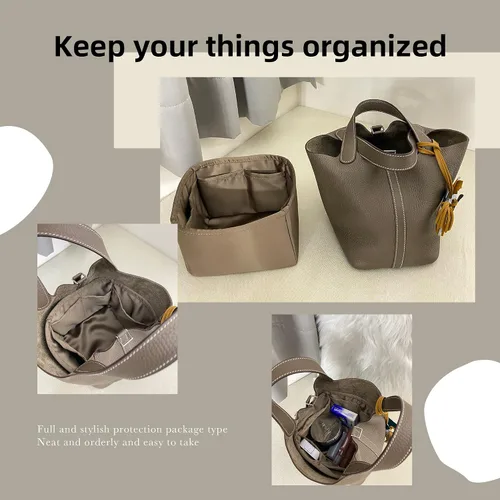 Miniatura 7 de DGAZ Organizador de bolso, sedoso y suave, seda, bolso de mano de lujo en moldeadores de bolsa, para mujer, se adapta a picotin1822 bolsas