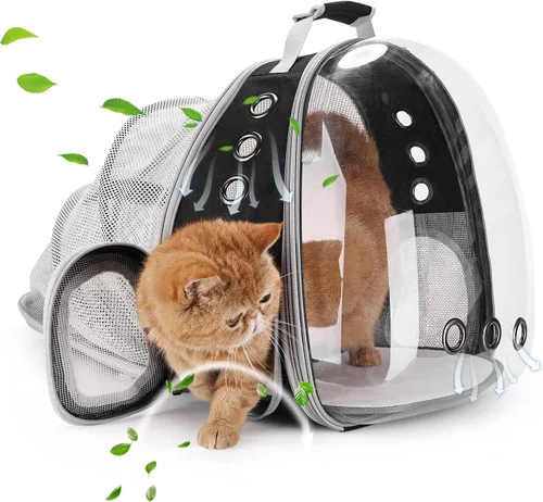 Lollimeow Mochila transportadora para gatos, mochila expandible de burbujas para gatos y perros pequeños, mochila de viaje aprobada por aerolíneas