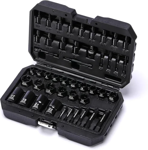 Miniatura 9 de CASOMAN Juego de dados de extracción de impacto de perno de accionamiento de 3/8 pulgadas, despojado para pernos congelados oxidados dañados, pernos