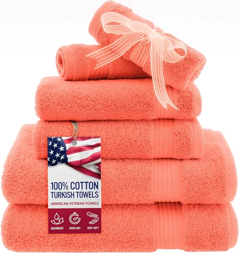 Miniatura 14 de Toalla American Veteran, Juego de Toallas de Mano para Baño de 4, 100% Conjunto de Toallas de Mano Turcas de Algodón, Toallas de Mano Suave