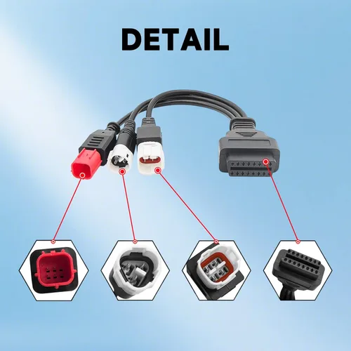 Miniatura 4 de Cable adaptador de diagnóstico OBD2 3 en 1 para Yamaha motocicleta Kline Honda CRF KTM, ajuste Euro 5 3pin+4pin+6pin a 16pin conector de diagnóstico