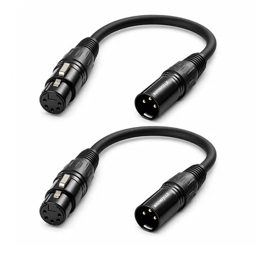 Cable de iluminación DMX de 3 pines a 5 pines, cable adaptador XLR/DMX de 8 pulgadas, cables de micrófono XLR macho de 3 pines a 5 pines hembra