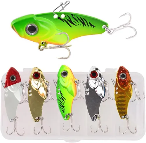 Miniatura 9 de Señuelos de hoja de metal VIB, señuelos de pesca duros con cuchilla, señuelos de pala giratoria, cucharas de fundición largas para lubina