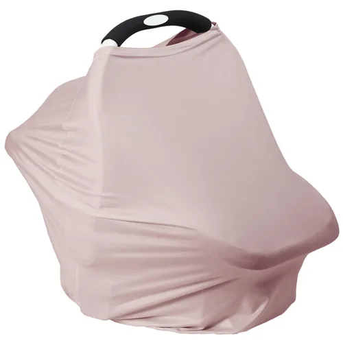 Funda de asiento de automóvil transpirable para bebés, funda de lactancia de rayón suave multiusos para lactancia materna, toldo de asiento de Rosa